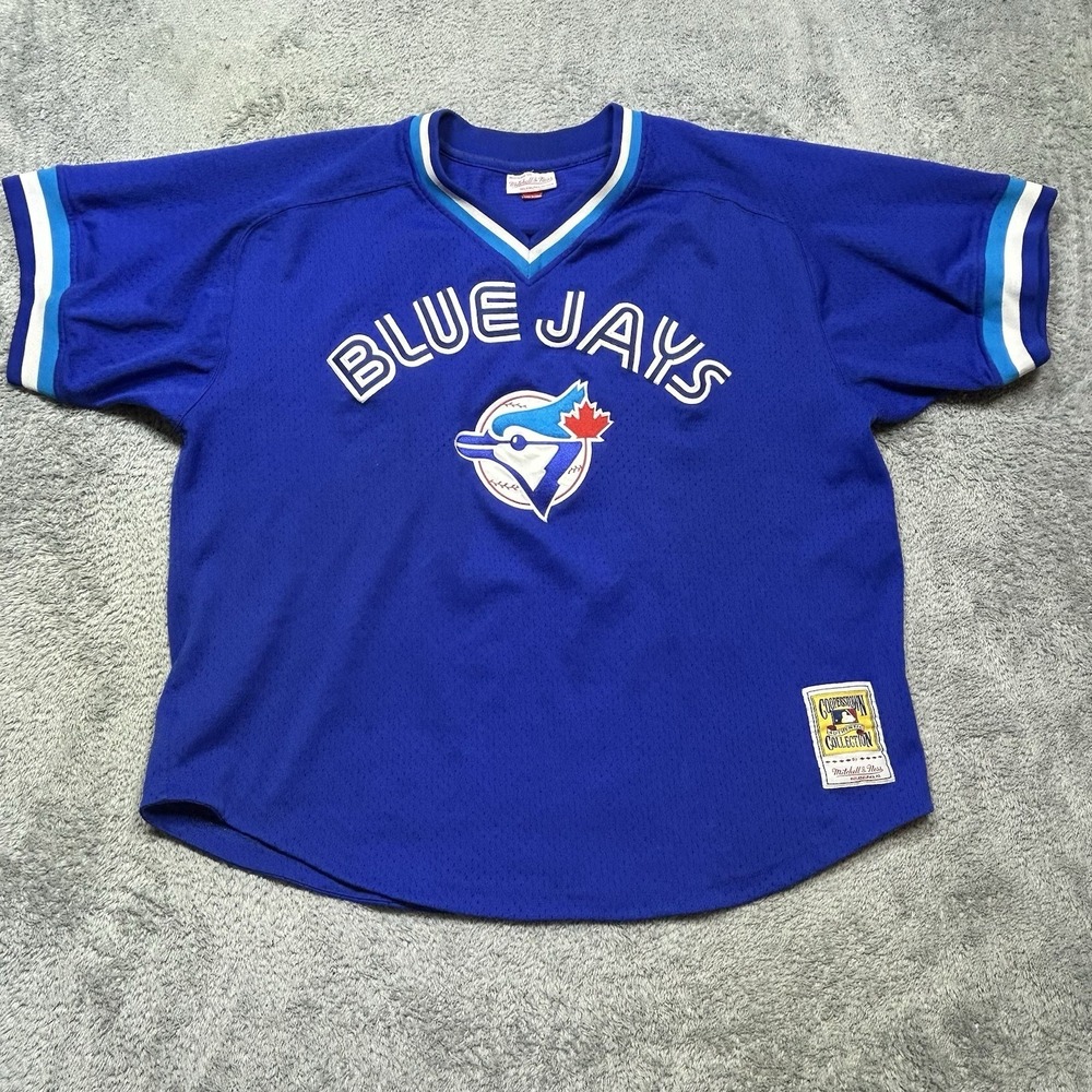 Mitchell Ness Joe Carter Toronto Blue Jays Jersey Men 52 Blue Retro MLB Baseball